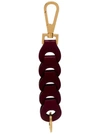 Bottega Veneta Chain-link Leather Key Ring In Red