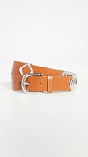 Isabel Marant Tehora Studded Leather Belt In Natural Silver