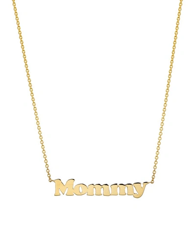 Zoe Lev Jewelry 14k Mommy Block Pendant Necklace In Gold