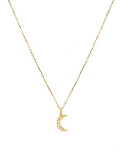 Zoe Lev Jewelry 14k Diamond Moon Pendant Necklace In Gold