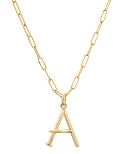 Zoe Lev Jewelry Personalized 14k Large Initial Pendant Necklace, 16" In Gold