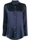 Katharine Hamnett Nicola Silk-satin Shirt In Blue