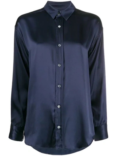 Katharine Hamnett Nicola Silk-satin Shirt In Blue