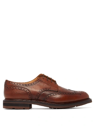Church's Claverton Grained-leather Derby Brogues In Light Brown