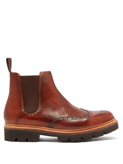 Grenson Arlo Leather Chelsea Boots In Brown