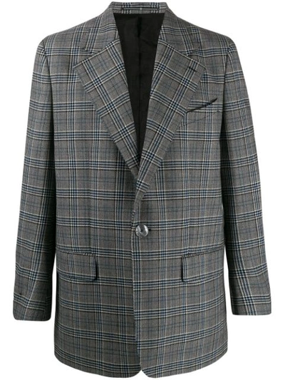 Givenchy Single-breasted Checked Wool Jacket In Grey