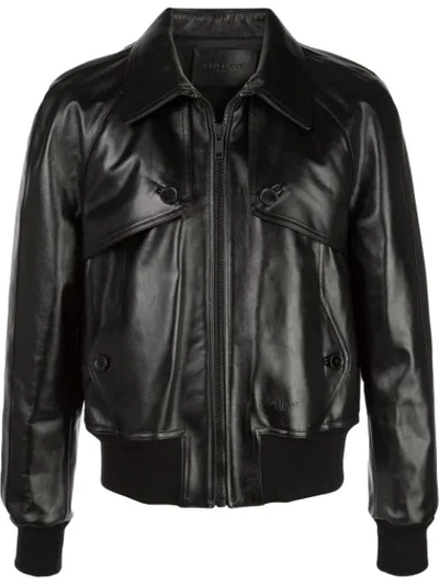 Givenchy Logo-debossed Leather Jacket In Black