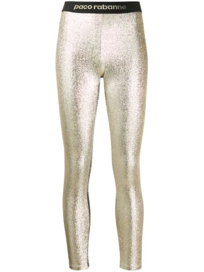 Paco Rabanne Metallic Women's Metallic Leggings In Silver ,gold