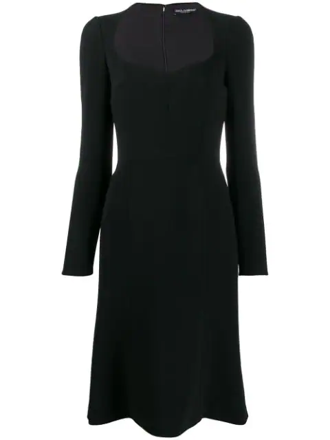 long sleeve crepe dress
