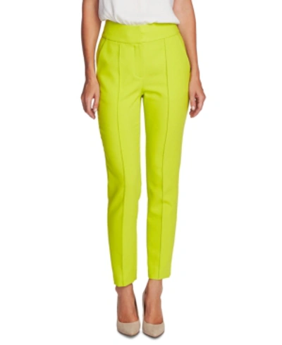 Vince Camuto Center Seam Stretch Crepe Skinny Trousers In Lime Chrome