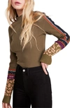 Free People Switch It Up Thermal Top In Army