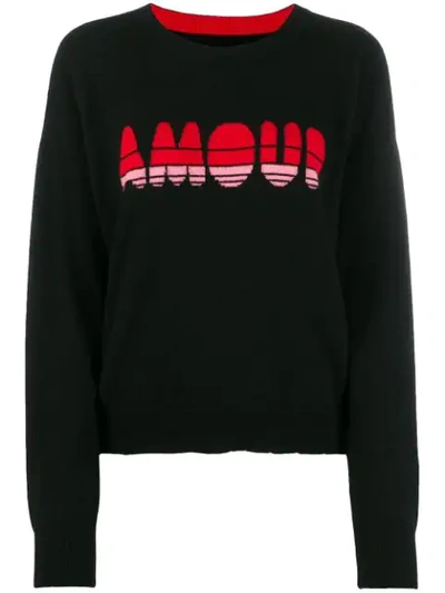 Zadig & Voltaire Gaby C Amour Graphic Cashmere Jumper In Black