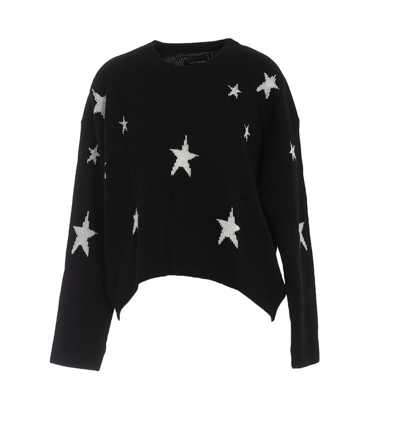 Zadig & Voltaire Markus Star Printed Cashmere Sweater In Black