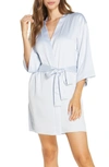 Flora Nikrooz Victoria Satin Short Robe In Artic Ice