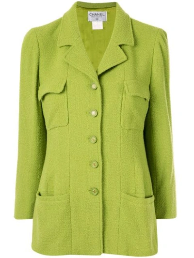 Pre-owned Chanel Single-breasted Jacket In Lithg Green