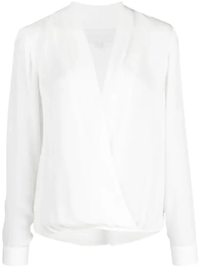 Michelle Mason Wrap-style Silk Blouse In White