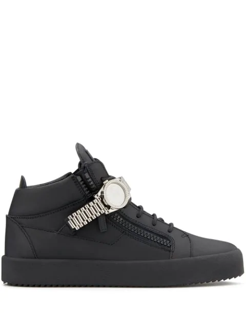 giuseppe zanotti watch leather sneaker