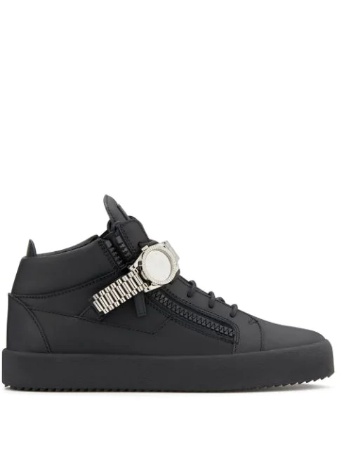 Giuseppe Zanotti Watch Detail Sneakers In Black | ModeSens