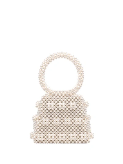 Shrimps Dante Faux-pearl Embellished Bag In White