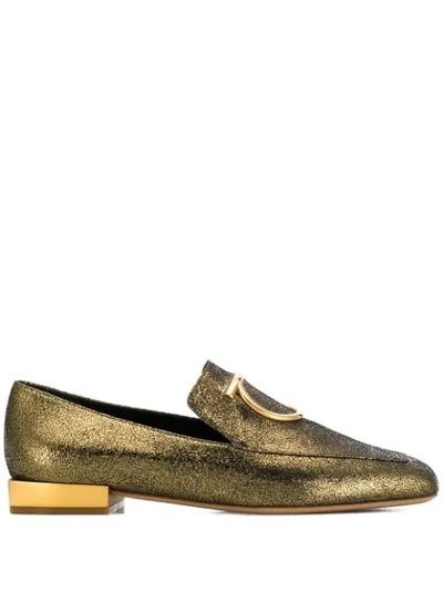 Ferragamo Women's Lana Leather Loafers In Moss