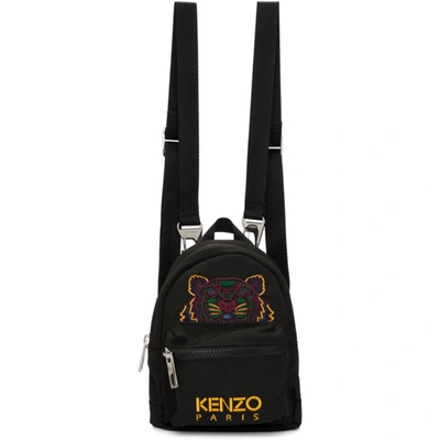 Kenzo Mini Tiger Canvas Backpack In Black