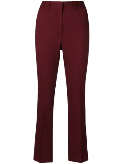 Victoria Beckham Straight-leg Silhouette Cropped Trouser In Red