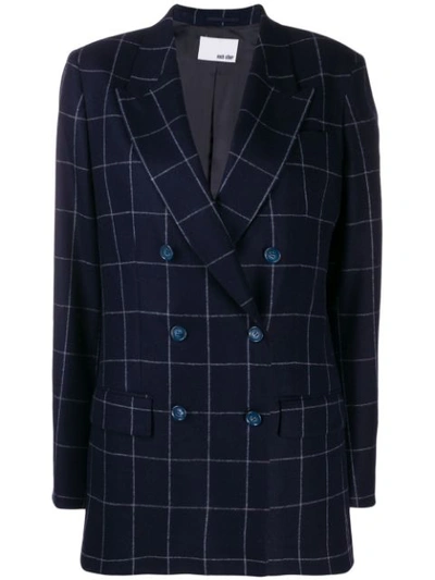 Each X Other Checked Oversized Blazer In Blue
