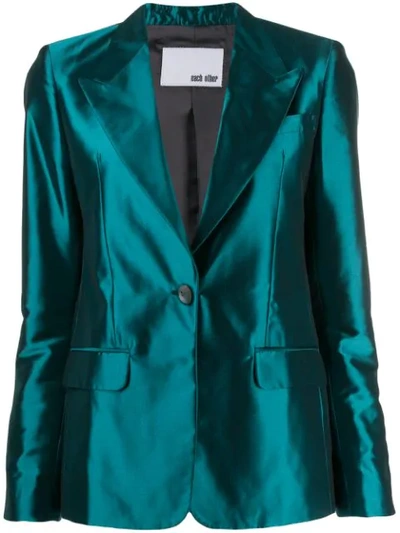 Each X Other Tailored Satin Jacket In Petrol