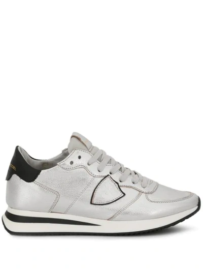 Philippe Model Side Logo Trainers In Silver