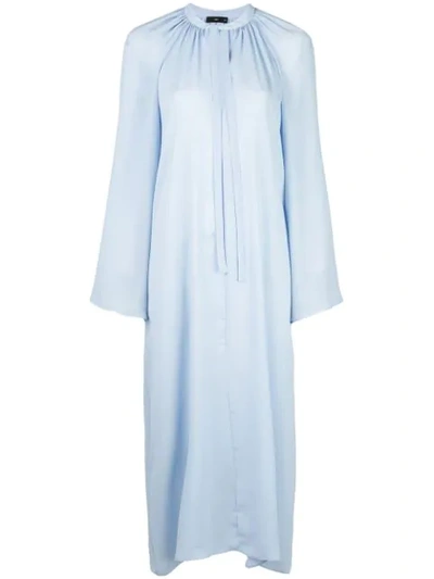 Voz Long-sleeve Flared Dress In Blue