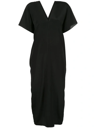 Voz Short-sleeve Midi Dress In Black