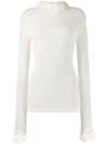Philosophy Di Lorenzo Serafini Lace-trimmed Knitted Top In White
