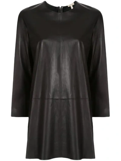Pre-owned Hermes  Elongated Leather Long-sleeved Blouse In Black