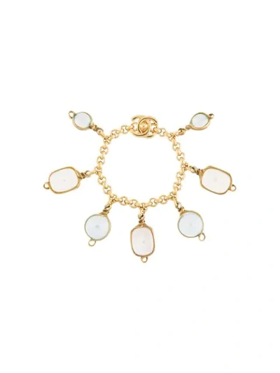 Pre-owned Chanel Swinging Stones Bracelet In Gold