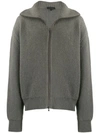 Ann Demeulemeester Zipped Knitted Cardigan In Green