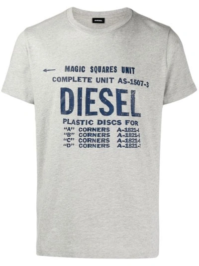 Diesel Logo Printed T In Grey