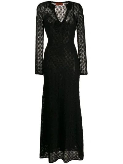 Missoni Long-sleeve Maxi Dress In Black