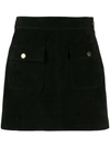 Frame Bardot Suede Mini Skirt In Noir