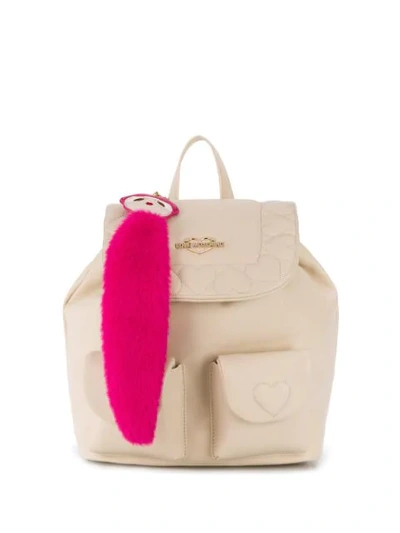 Love Moschino Quilted Heart Backpack In White