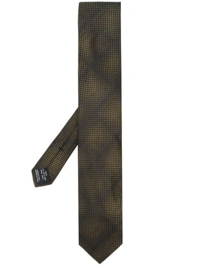 Tom Ford Micro Check Print Tie In Green