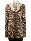 Liu •jo Knitted Leopard Dress In Neutrals