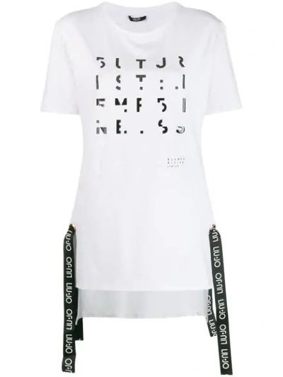 Liu •jo Logo Strap T-shirt In White