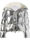 P.a.r.o.s.h Metallic Puffer Jacket In 057 Silver