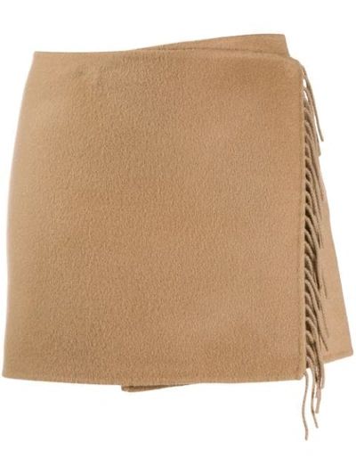 P.a.r.o.s.h. Fringe Mini Skirt In Brown