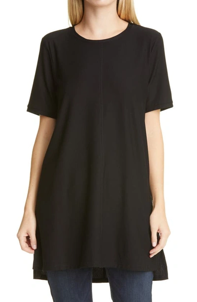 Eileen Fisher Women's Elbow-sleeve Stretch-tencel Tunic In Black