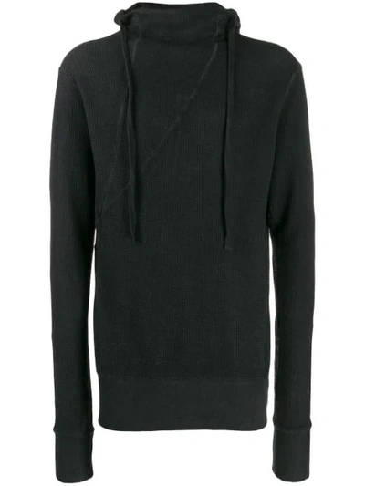 Thom Krom High Neck Hoodie In Black