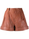 Isabel Marant Étoile Abot Leather Shorts In Pink