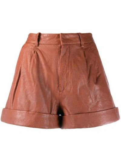 Isabel Marant Étoile Abot Leather Shorts In Pink