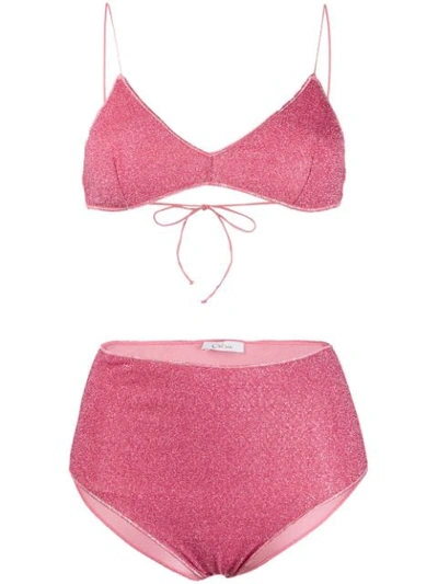 Oseree Lumière Bikini Set In Pink