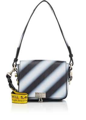 off white striped shoulder bag
